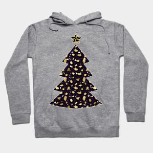 Merry Christmas Leopard Tree Emoji  X-mas Holiday Hoodie